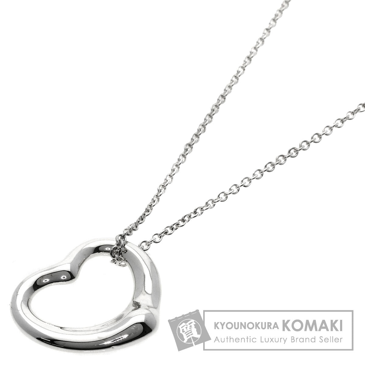 TIFFANY&Co. Open heart Necklace Silver Ladies [Used]