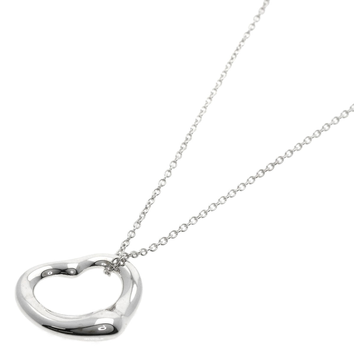 TIFFANY&Co. Open heart Necklace Silver Ladies [Used]