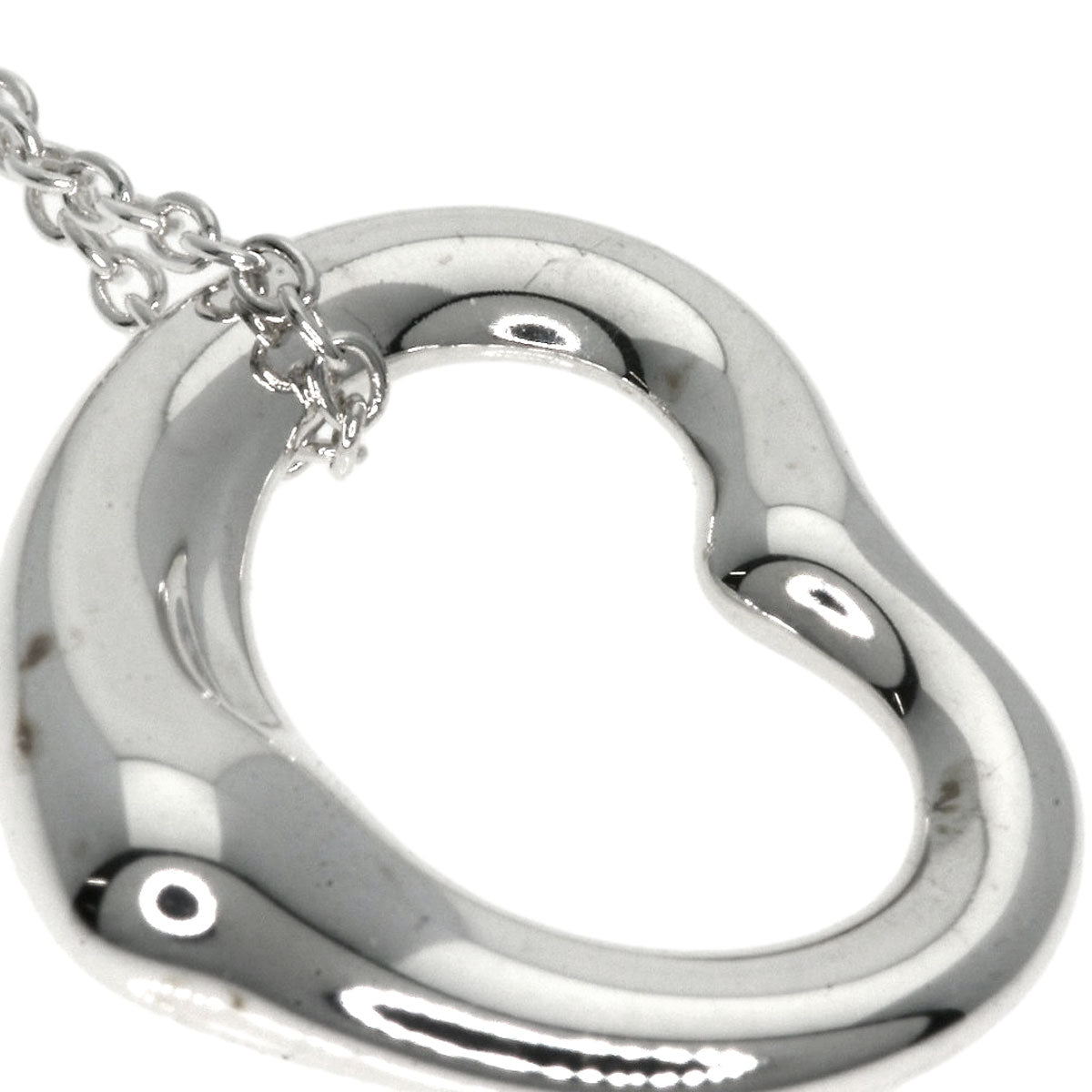 TIFFANY&Co. Open heart Necklace Silver Ladies [Used]