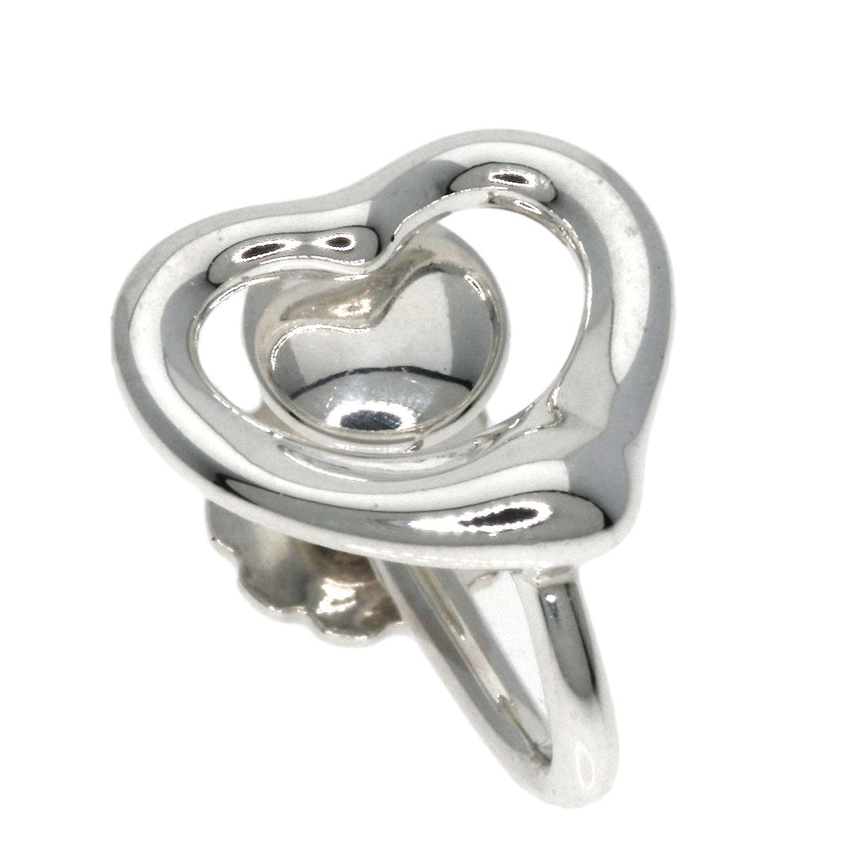 TIFFANY&Co.   Open heart Earring  Silver Ladies [Used]