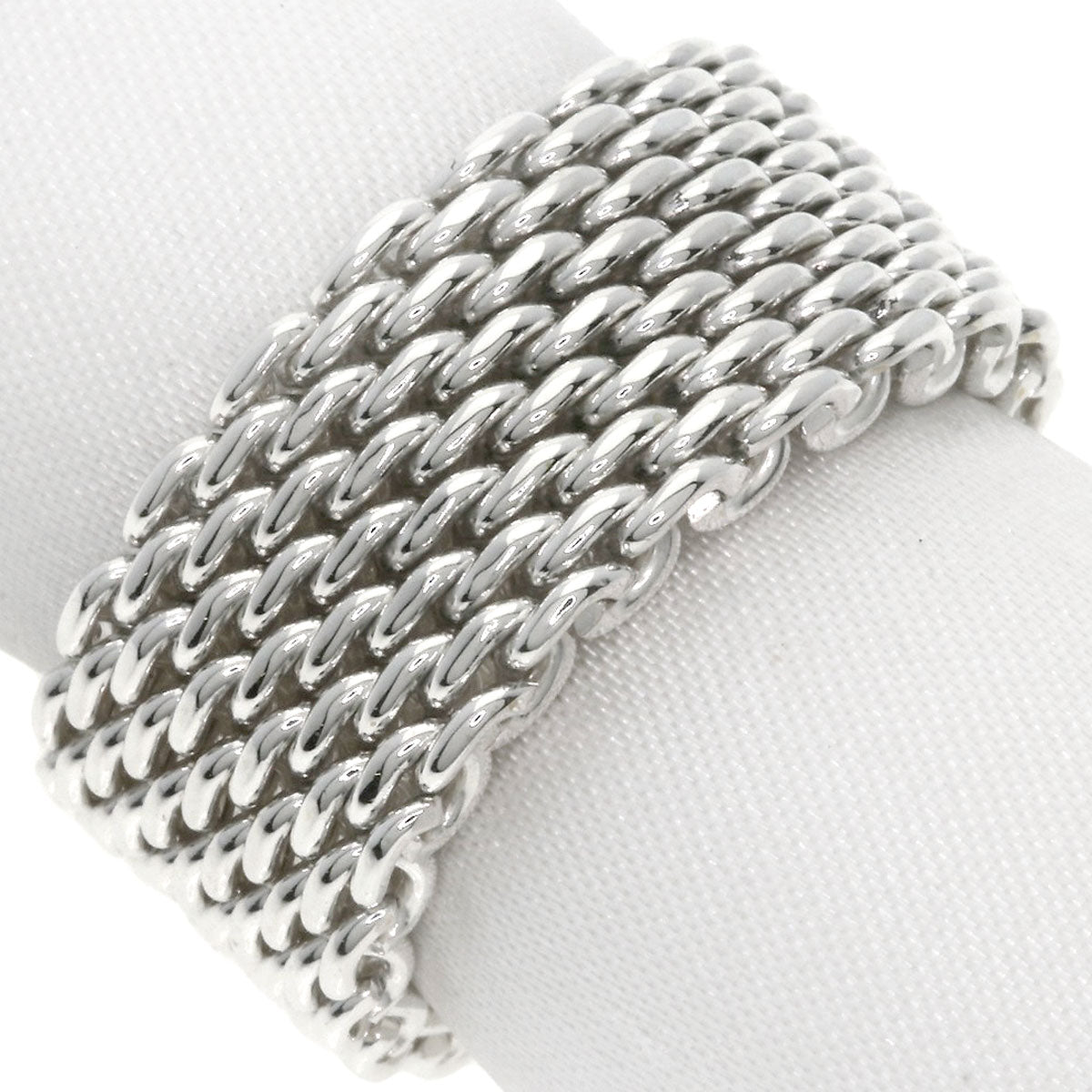 TIFFANY&Co. Somerset mesh Ring Silver Ladies [Used]