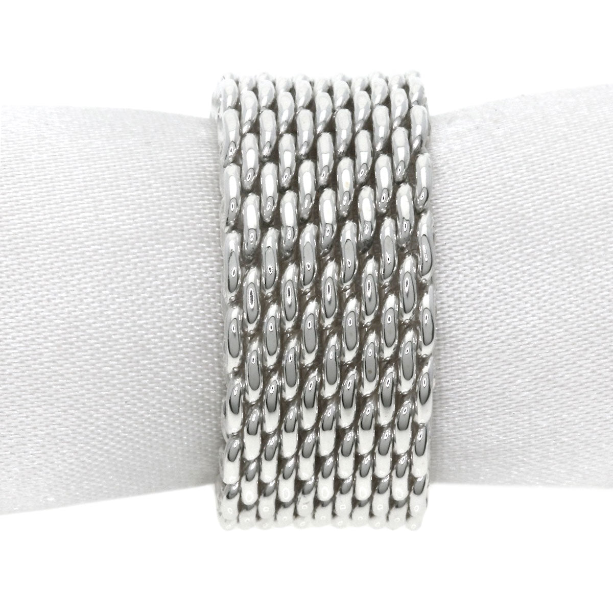TIFFANY&Co. Somerset mesh Ring Silver Ladies [Used]