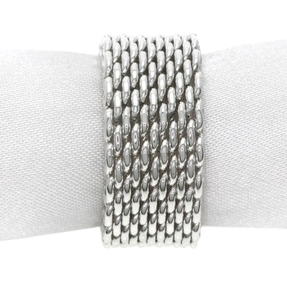 TIFFANY&Co. Somerset mesh Ring Silver Ladies [Used]