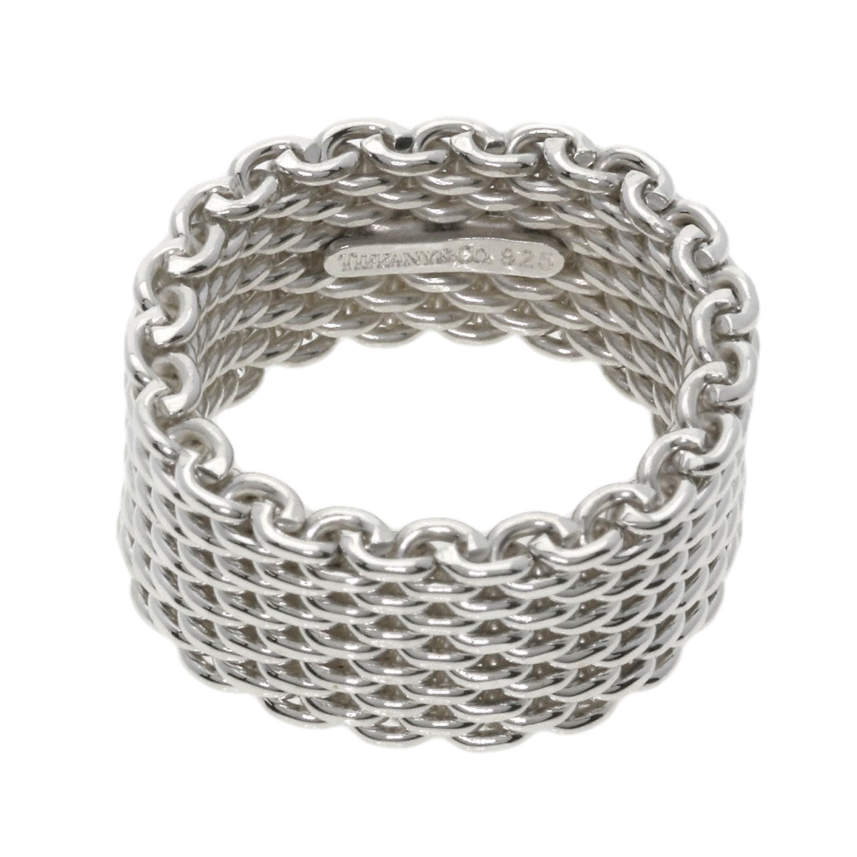 TIFFANY&Co. Somerset mesh Ring Silver Ladies [Used]