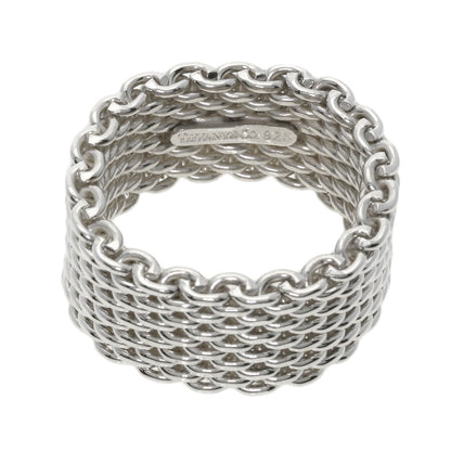 TIFFANY&Co. Somerset mesh Ring Silver Ladies [Used]
