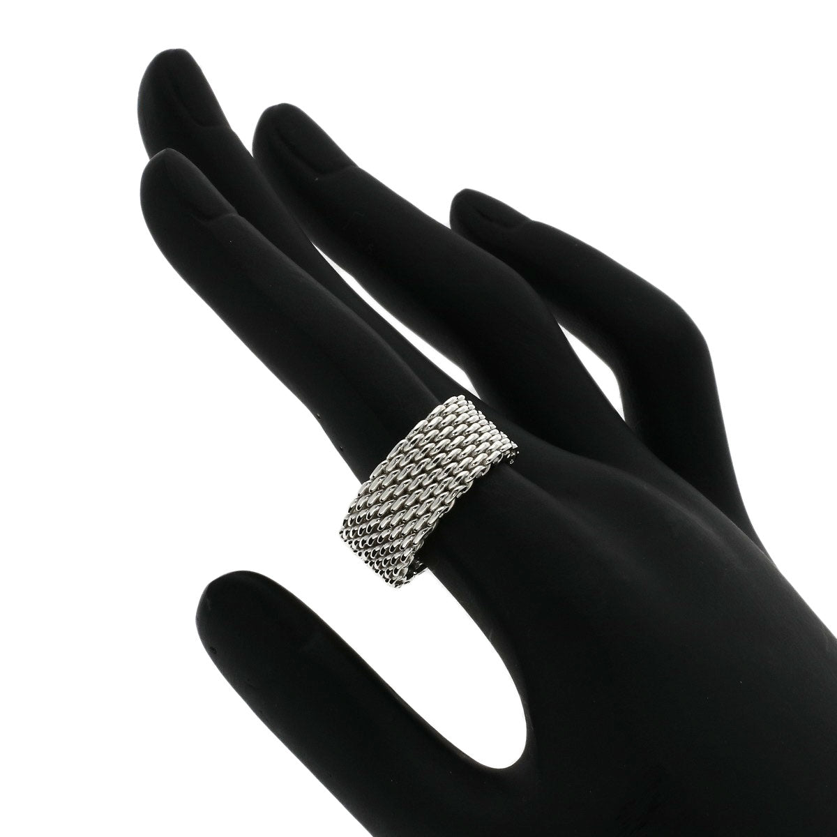 TIFFANY&Co. Somerset mesh Ring Silver Ladies [Used]