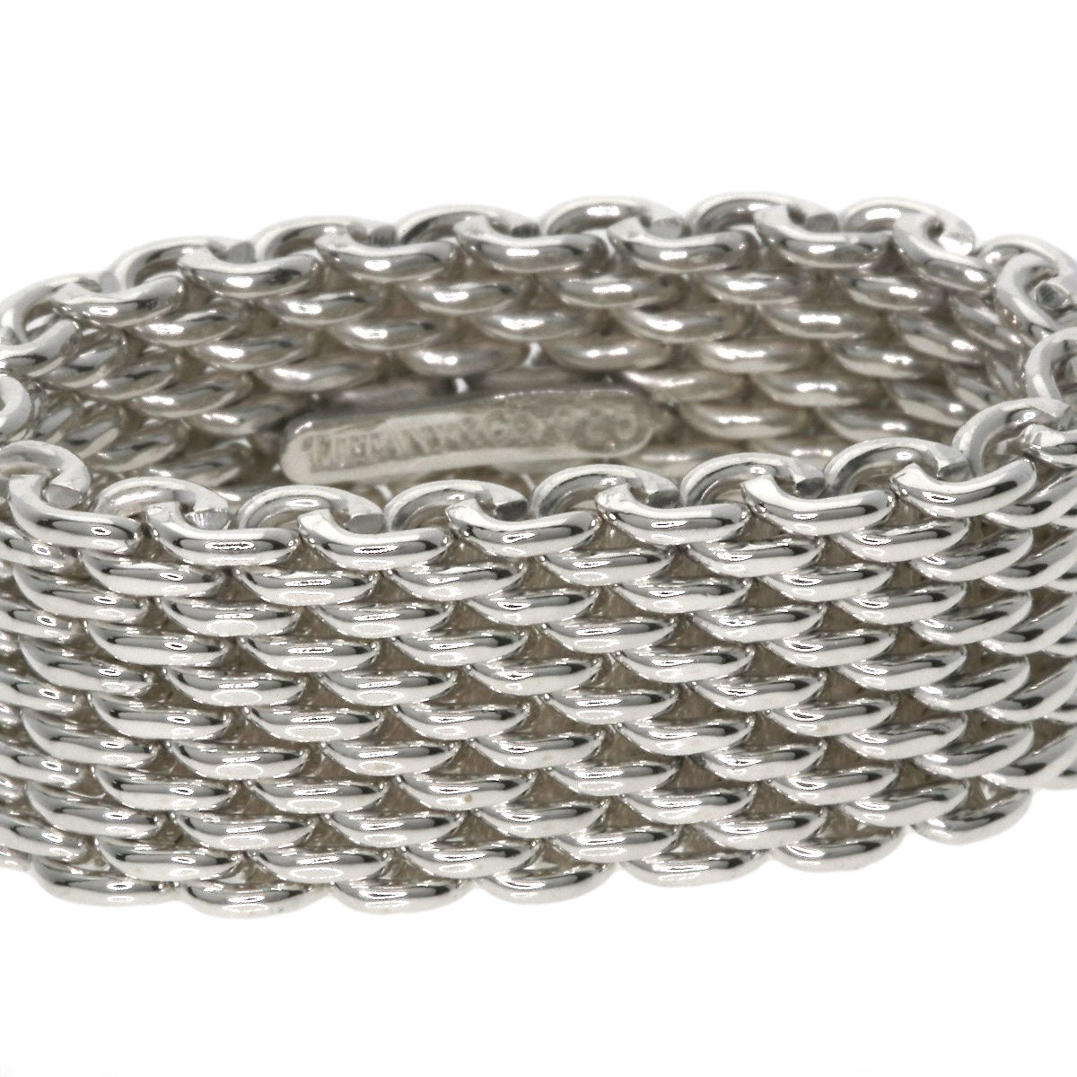 TIFFANY&Co. Somerset mesh Ring Silver Ladies [Used]