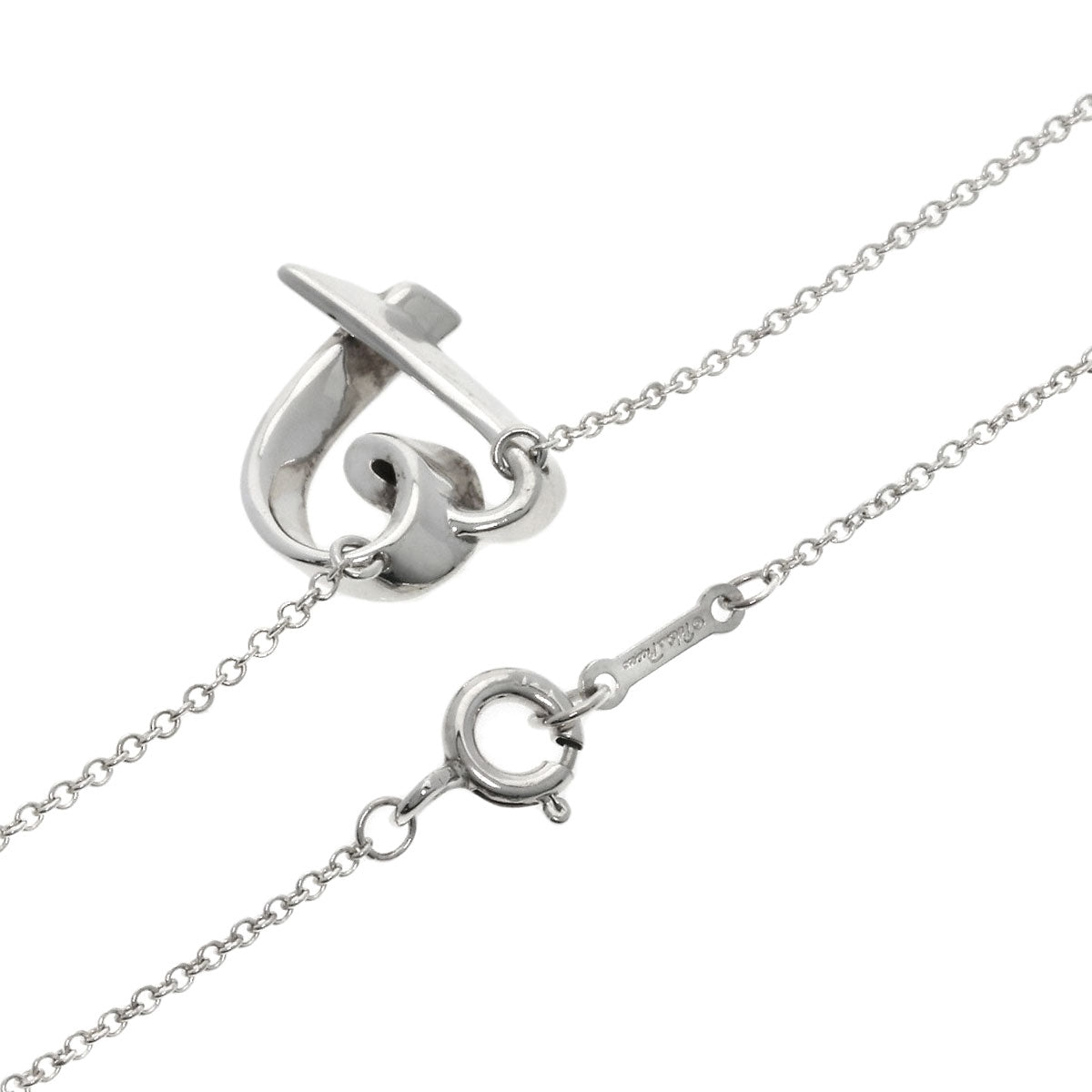 TIFFANY&Co. Rubbing Heart LOVE Necklace Silver Ladies [Used]