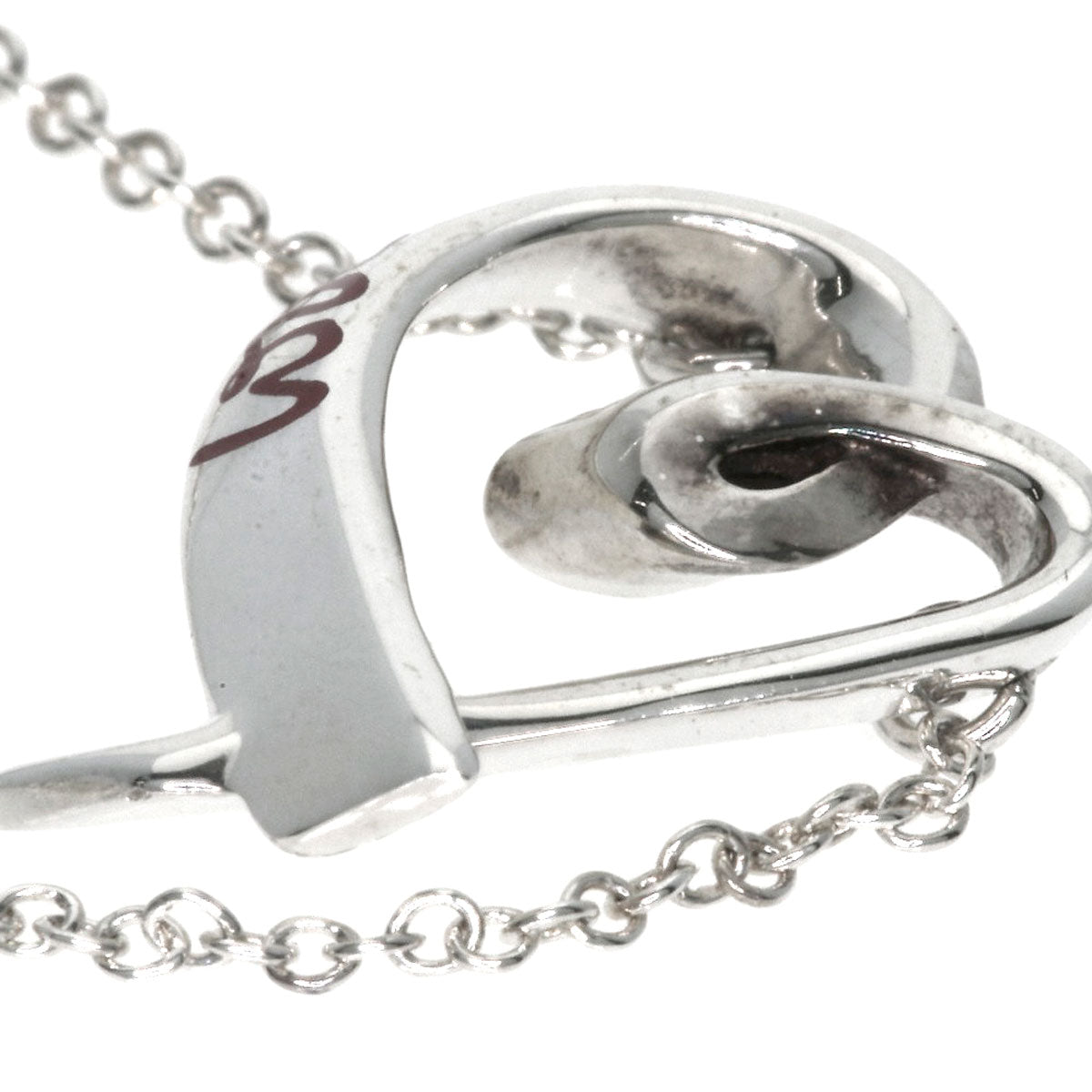 TIFFANY&Co. Rubbing Heart LOVE Necklace Silver Ladies [Used]