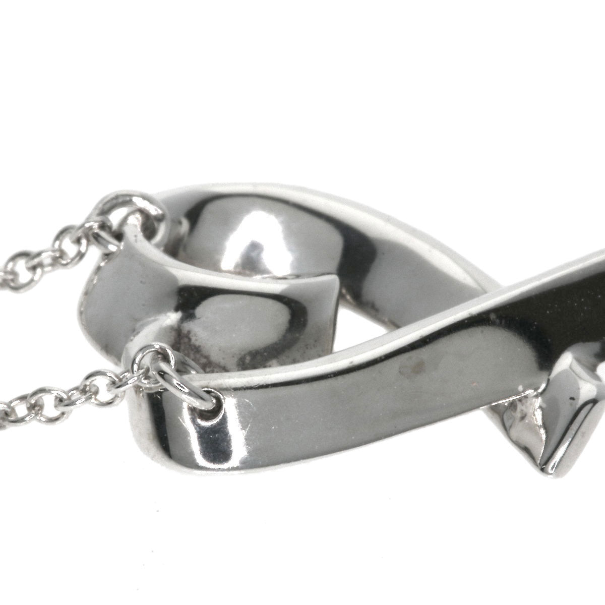 TIFFANY&Co. Rubbing Heart LOVE Necklace Silver Ladies [Used]