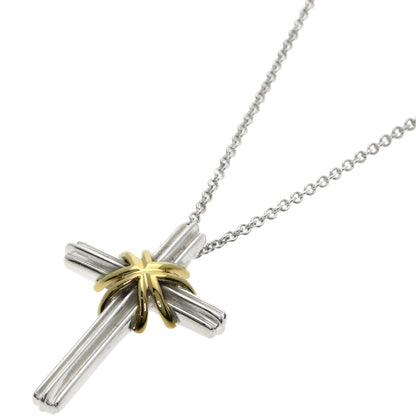 TIFFANY&Co. Signature cross Necklace Silver 18K Yellow GoldLadies [Used]