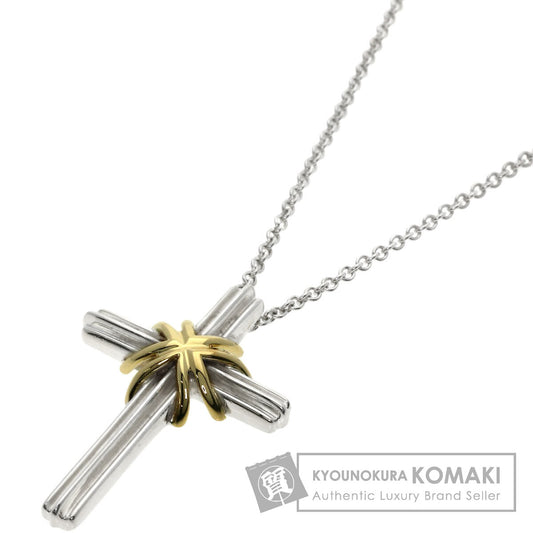 TIFFANY&Co. Signature cross Necklace Silver 18K Yellow GoldLadies [Used]