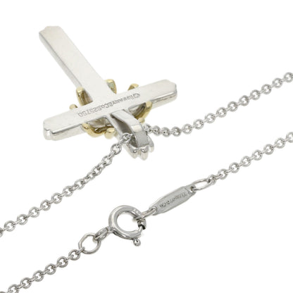 TIFFANY&Co. Signature cross Necklace Silver 18K Yellow GoldLadies [Used]