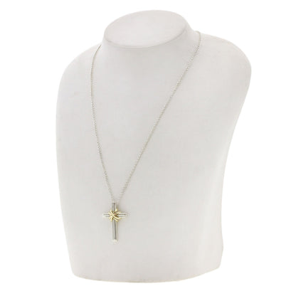 TIFFANY&Co. Signature cross Necklace Silver 18K Yellow GoldLadies [Used]