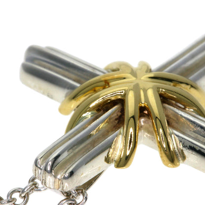TIFFANY&Co. Signature cross Necklace Silver 18K Yellow GoldLadies [Used]