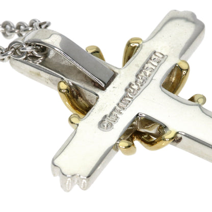 TIFFANY&Co. Signature cross Necklace Silver 18K Yellow GoldLadies [Used]