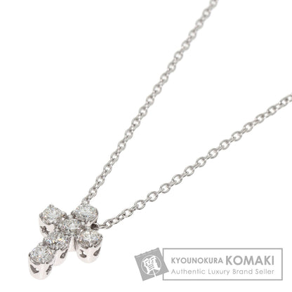 Ponte Vecchio Cross diamond Necklace K18 White Gold Ladies [Used]