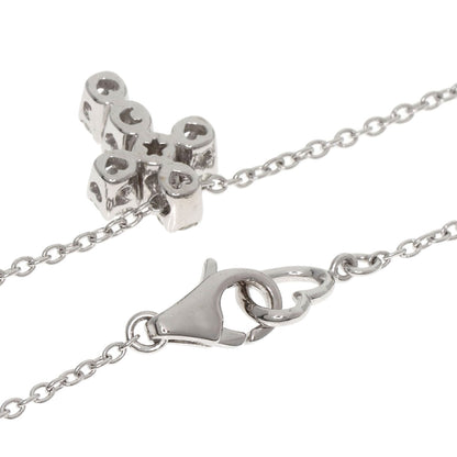Ponte Vecchio Cross diamond Necklace K18 White Gold Ladies [Used]