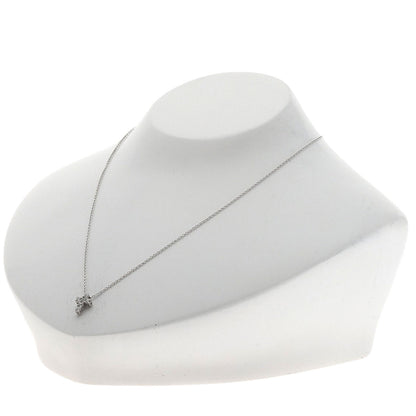 Ponte Vecchio Cross diamond Necklace K18 White Gold Ladies [Used]