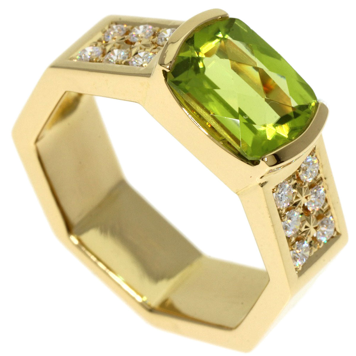TASAKI Peridot Diamond Ring K18 Yellow Gold Ladies [Used]