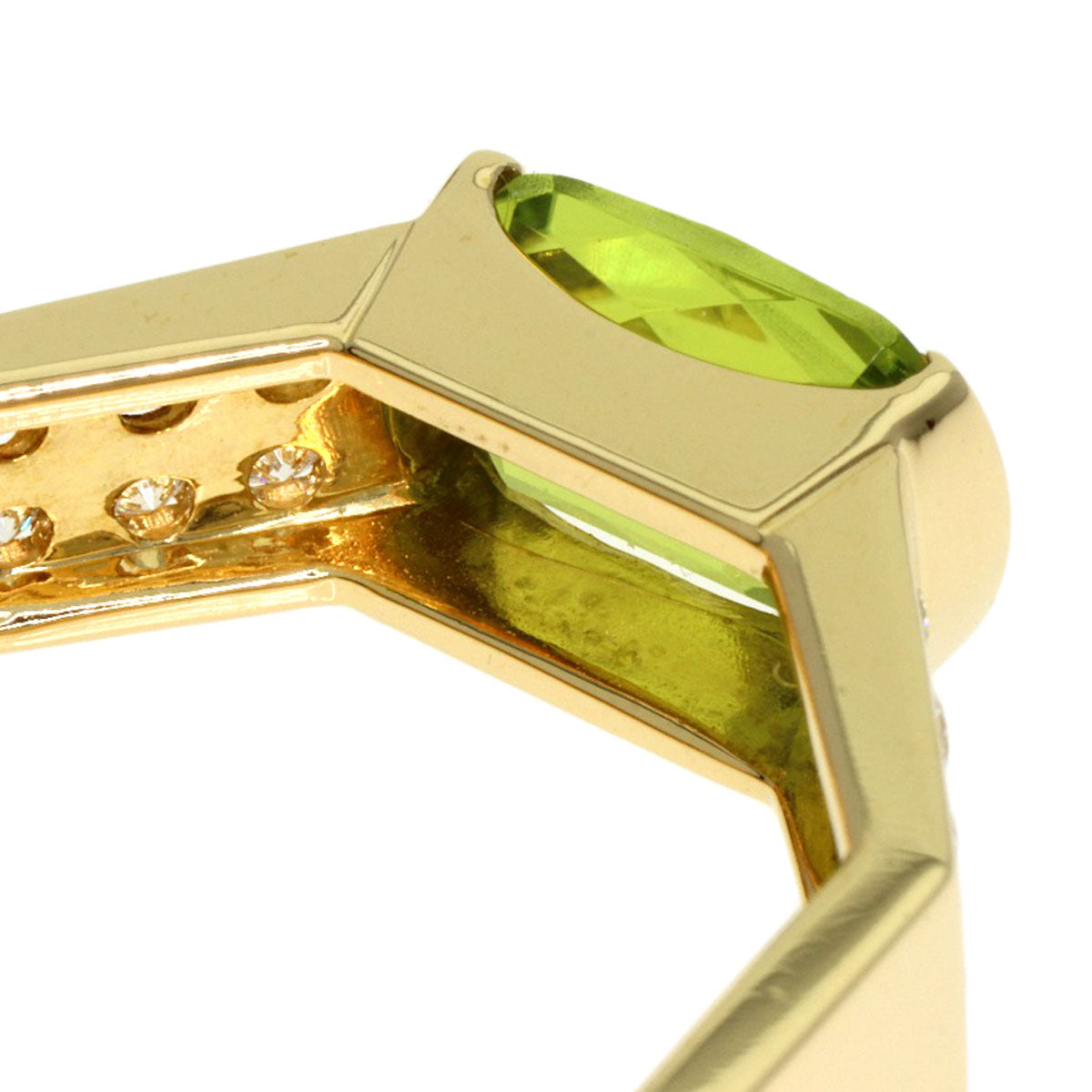 TASAKI Peridot Diamond Ring K18 Yellow Gold Ladies [Used]