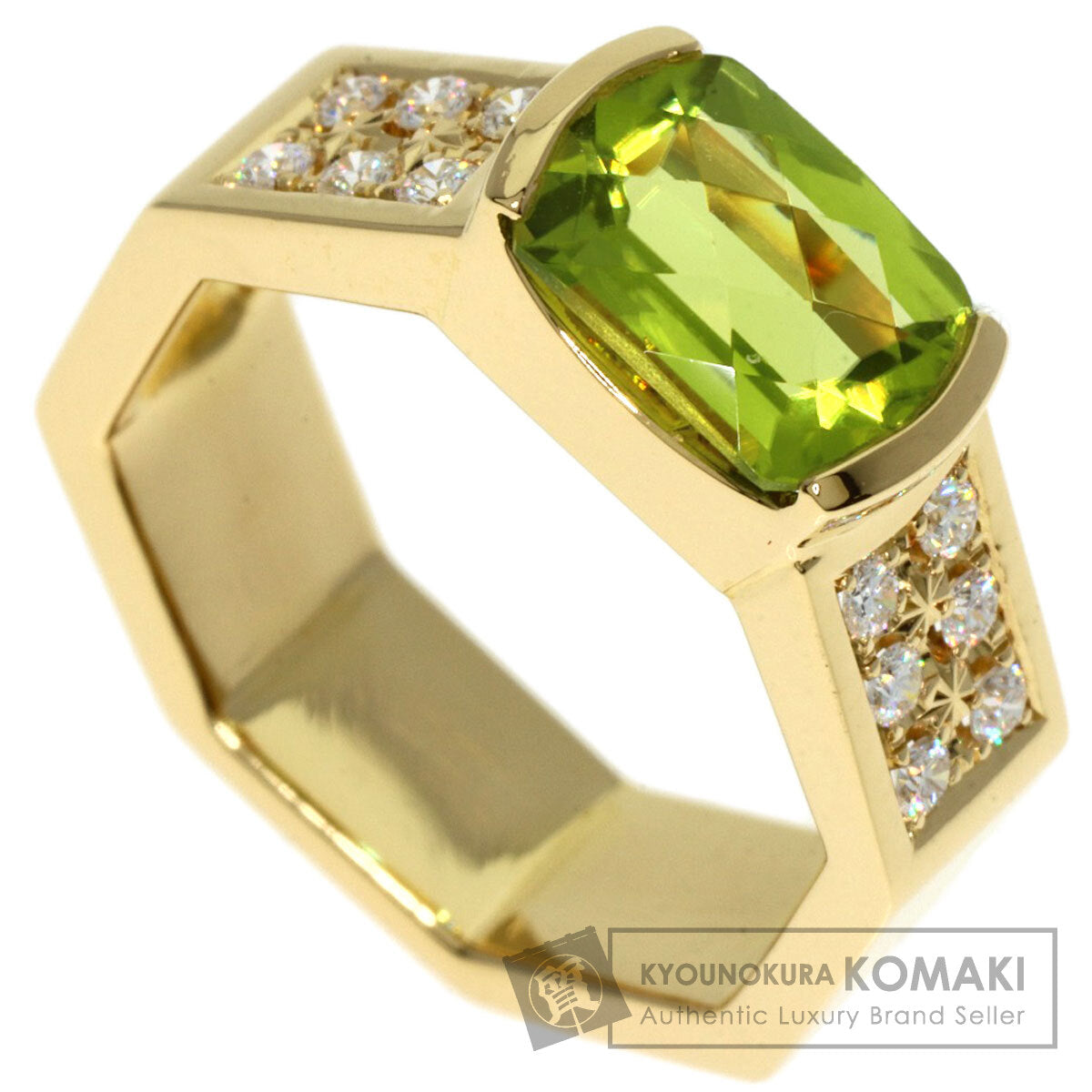 TASAKI Peridot Diamond Ring K18 Yellow Gold Ladies [Used]