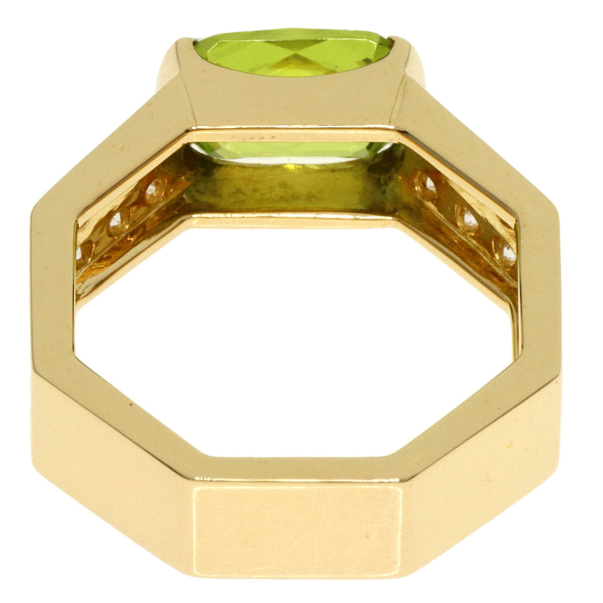TASAKI Peridot Diamond Ring K18 Yellow Gold Ladies [Used]