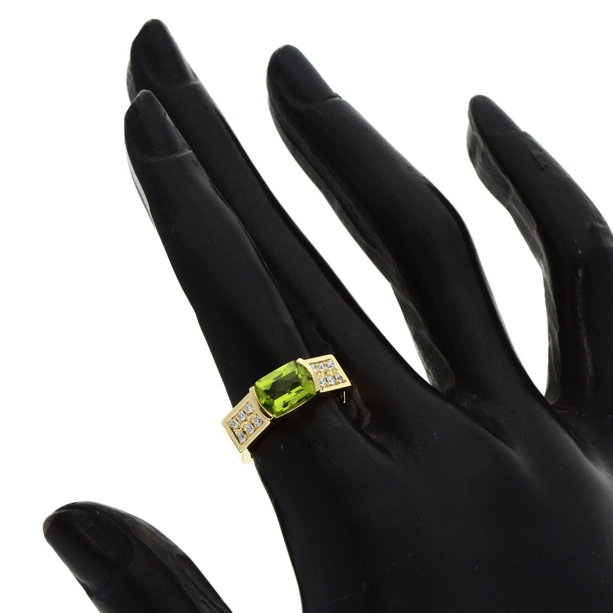 TASAKI Peridot Diamond Ring K18 Yellow Gold Ladies [Used]