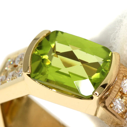 TASAKI Peridot Diamond Ring K18 Yellow Gold Ladies [Used]