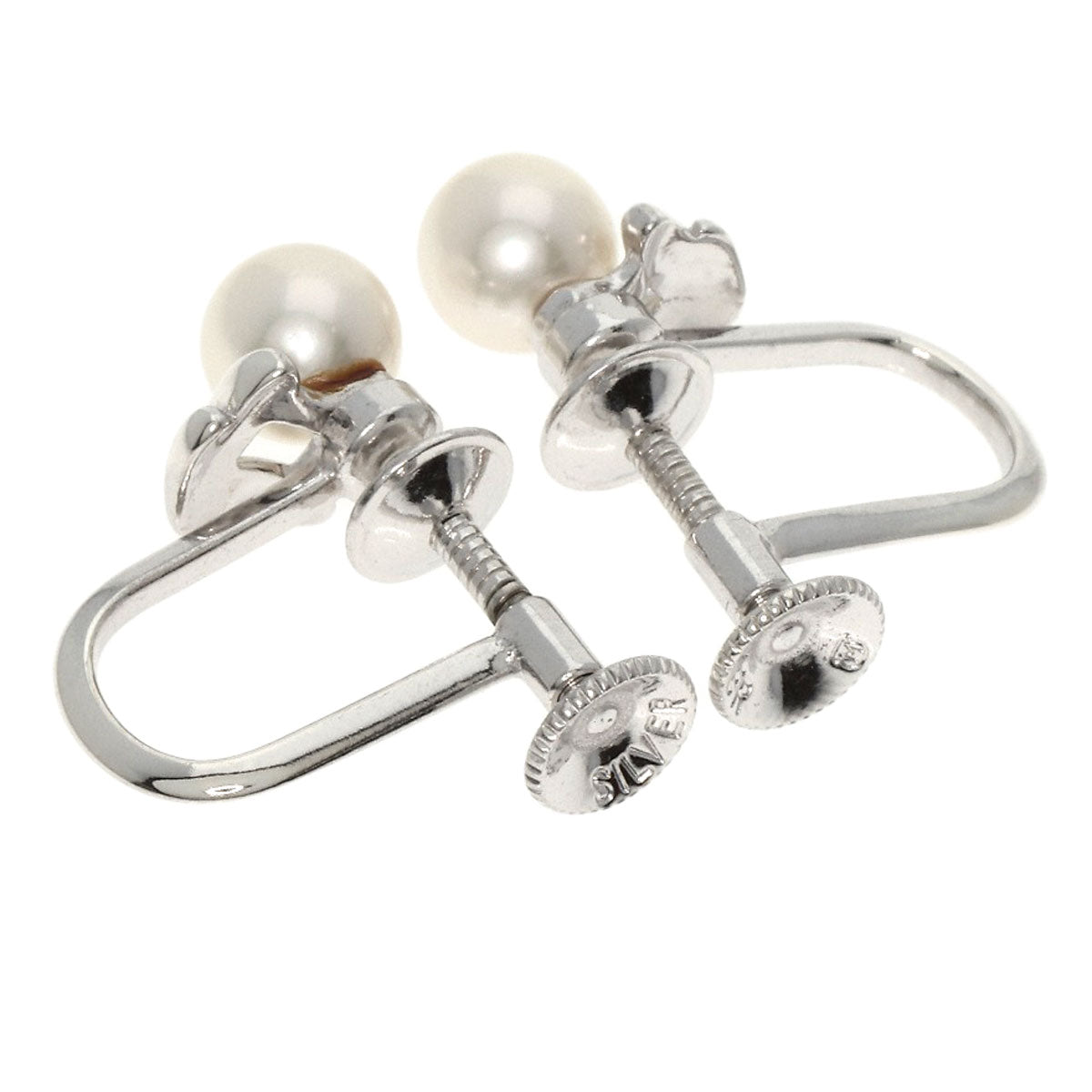 MIKIMOTO Pearl Pearl Earring Silver Ladies [Used]