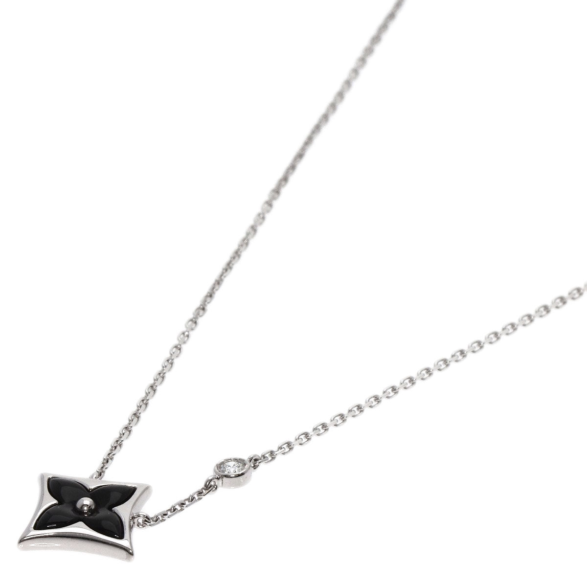 LOUIS VUITTON   Pendant top Star Blossom BB Diamond Onyx K18 White Gold Ladies