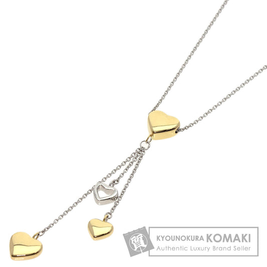 TIFFANY&Co. Triple heart Necklace K18 White Gold 18K Yellow GoldLadies [Used]