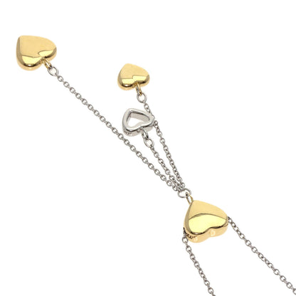 TIFFANY&Co. Triple heart Necklace K18 White Gold 18K Yellow GoldLadies [Used]