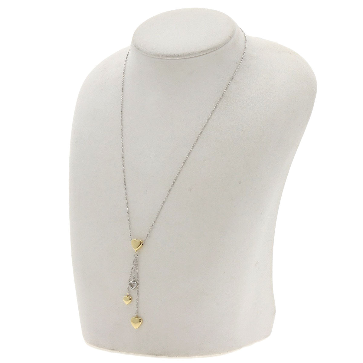 TIFFANY&Co. Triple heart Necklace K18 White Gold 18K Yellow GoldLadies [Used]