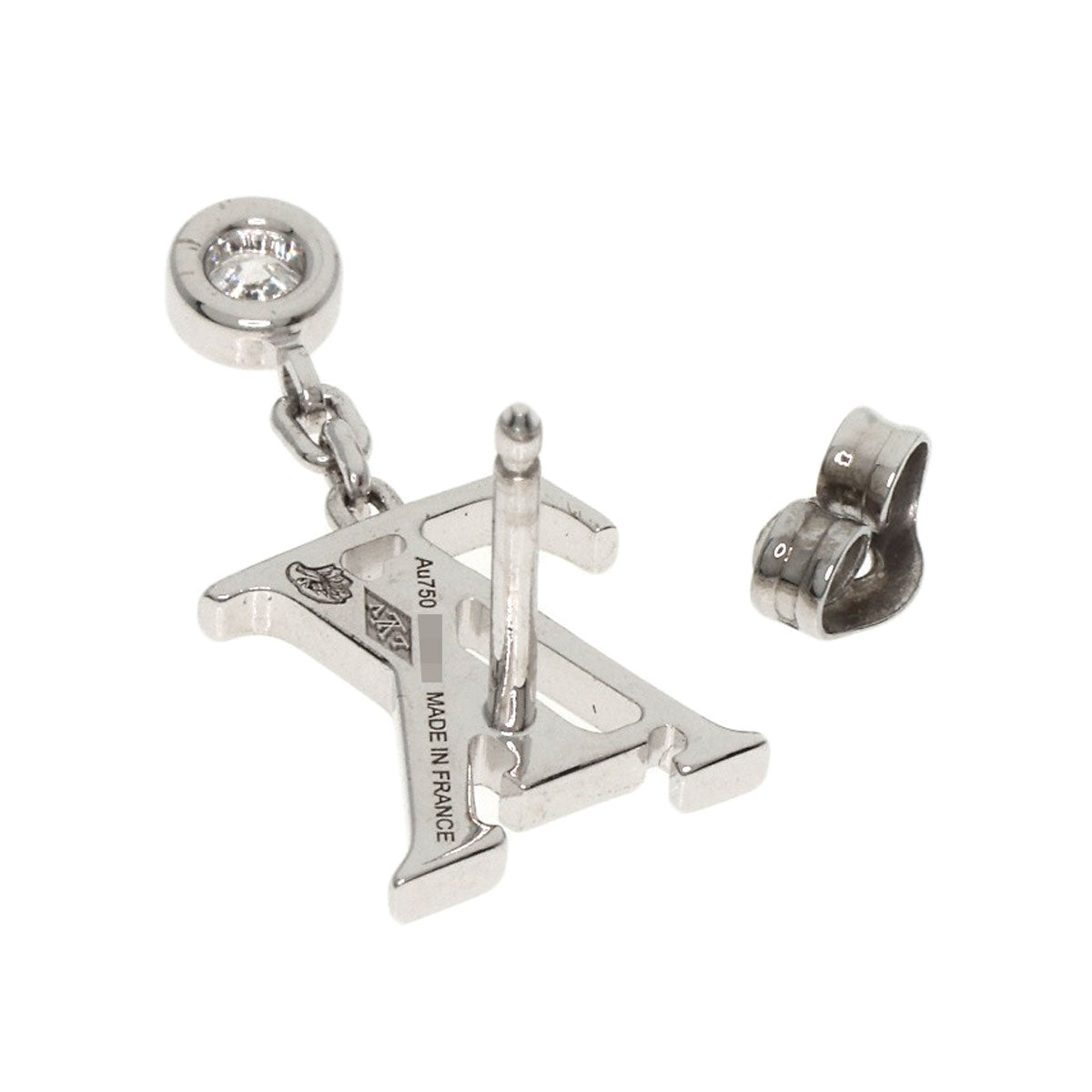 LOUIS VUITTON Puss Ldylle Blossom LV Diamond Single earring K18 White Gold Ladies [Used]