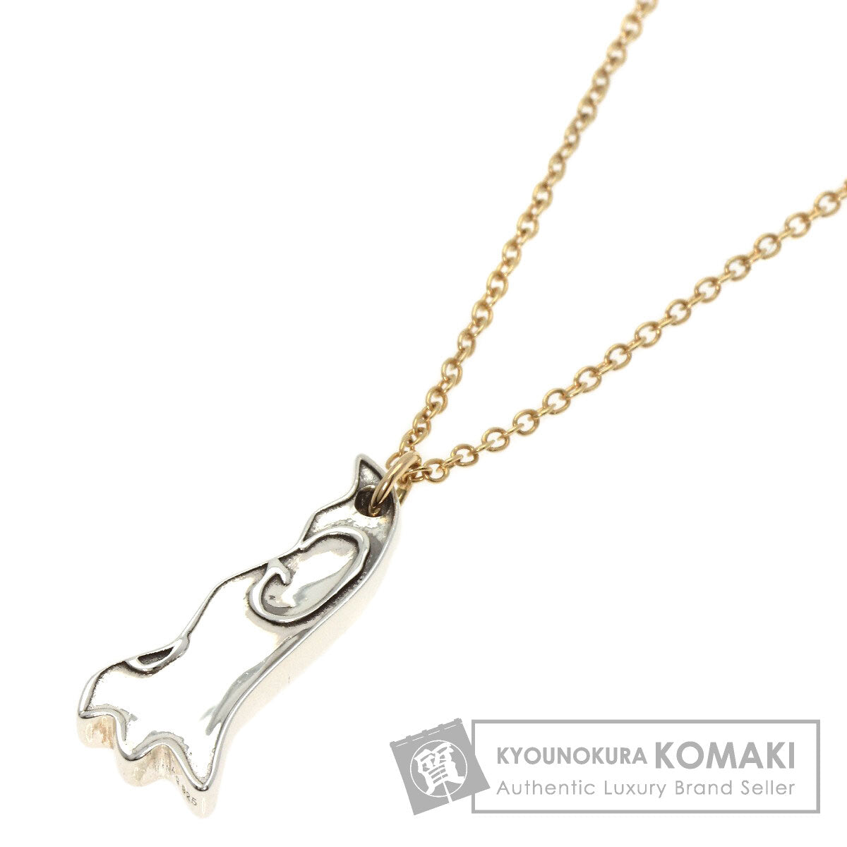 GUCCI GG Ghost One side only Necklace Silver 18K Yellow GoldLadies [Used]