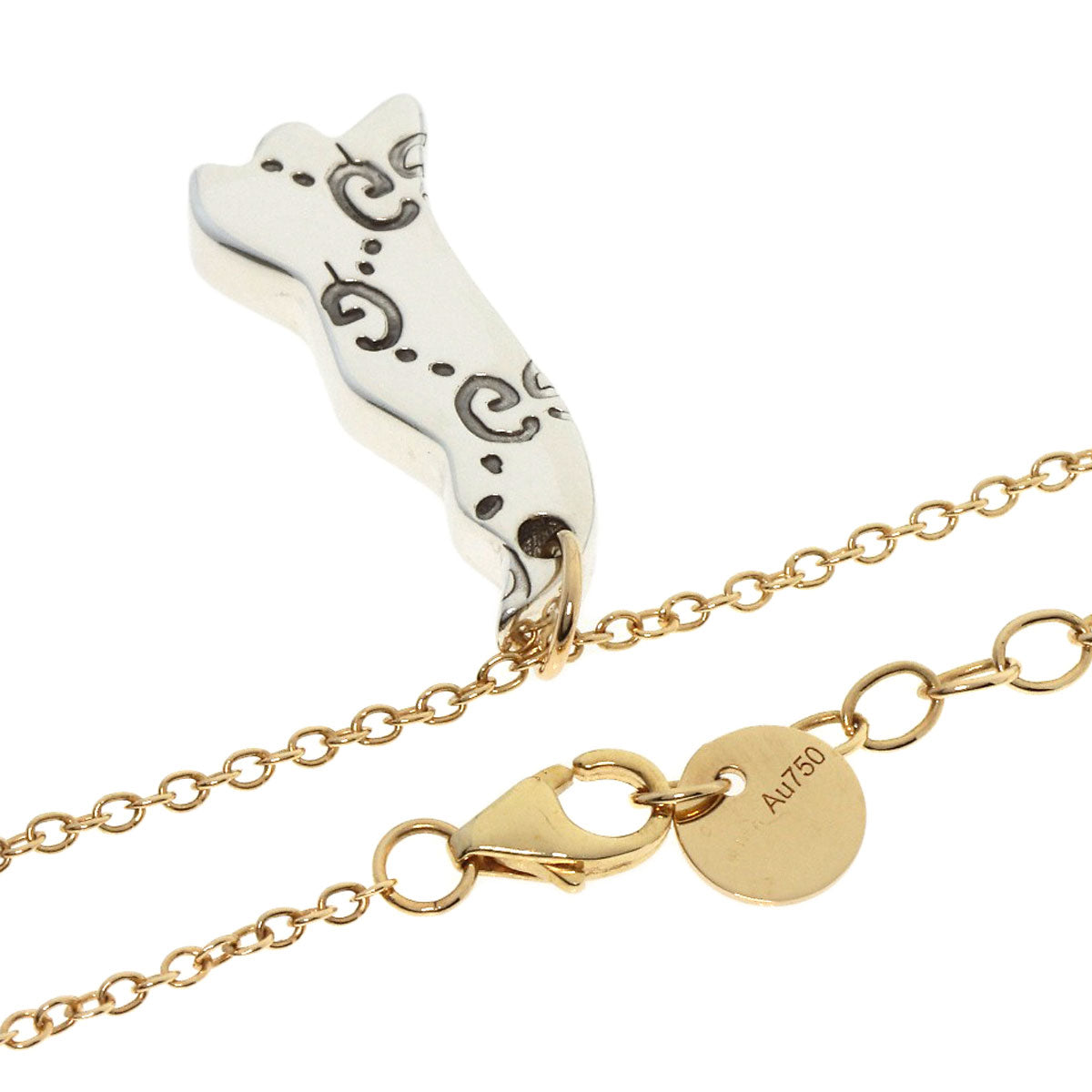 GUCCI GG Ghost One side only Necklace Silver 18K Yellow GoldLadies [Used]