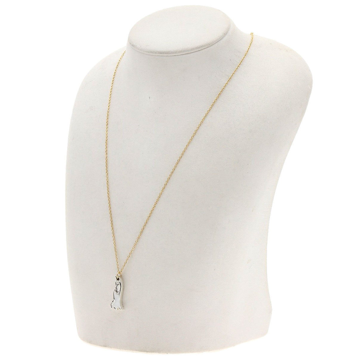 GUCCI GG Ghost One side only Necklace Silver 18K Yellow GoldLadies [Used]