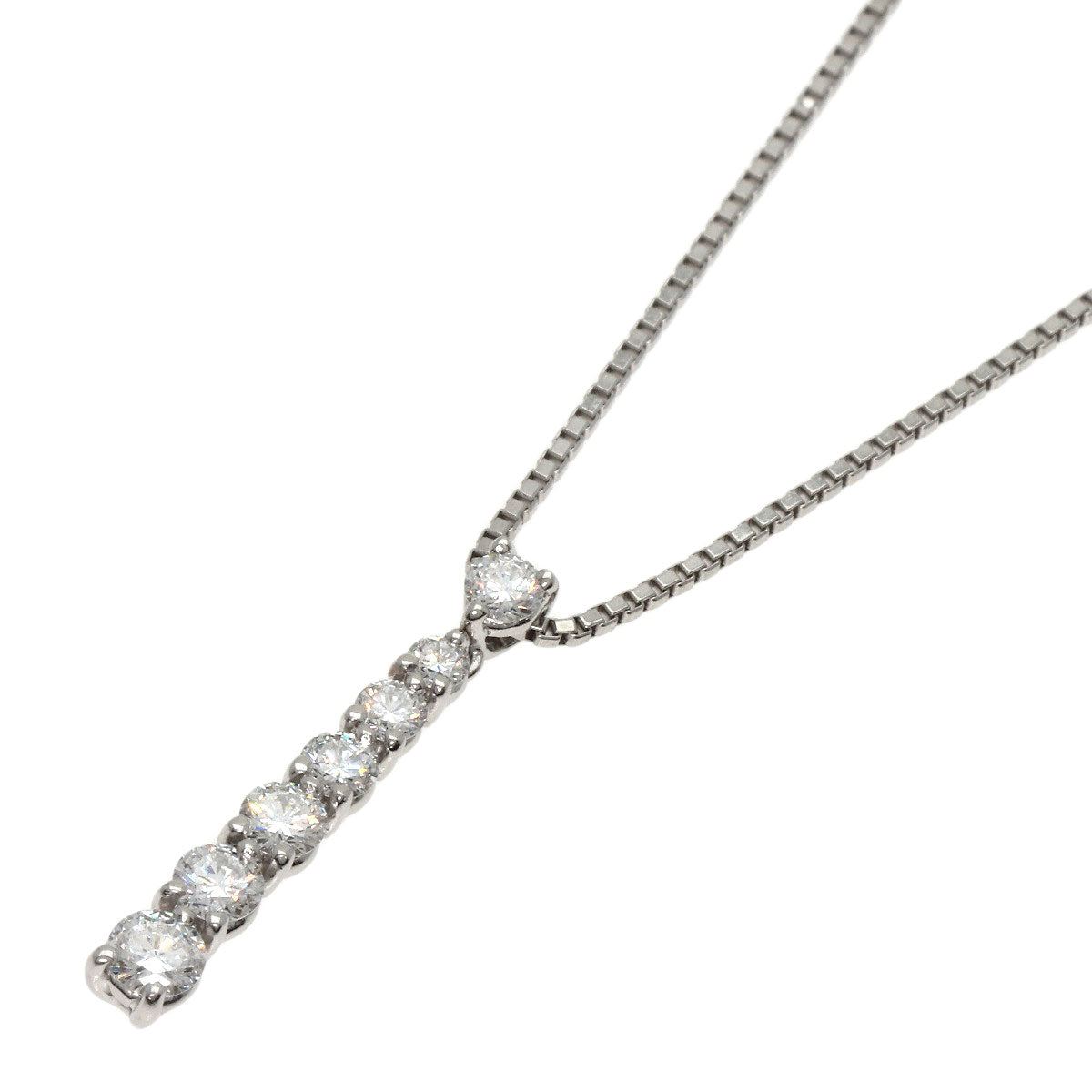 MONNICKENDAM 7P Diamond Necklace Platinum PT900 PT850Ladies [Used]