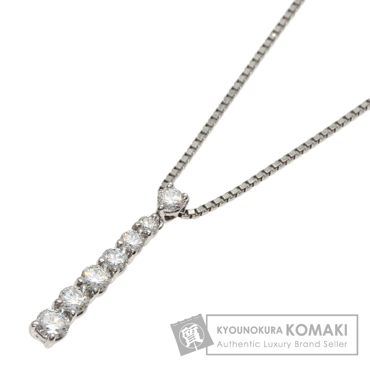 MONNICKENDAM 7P Diamond Necklace Platinum PT900 PT850Ladies [Used]