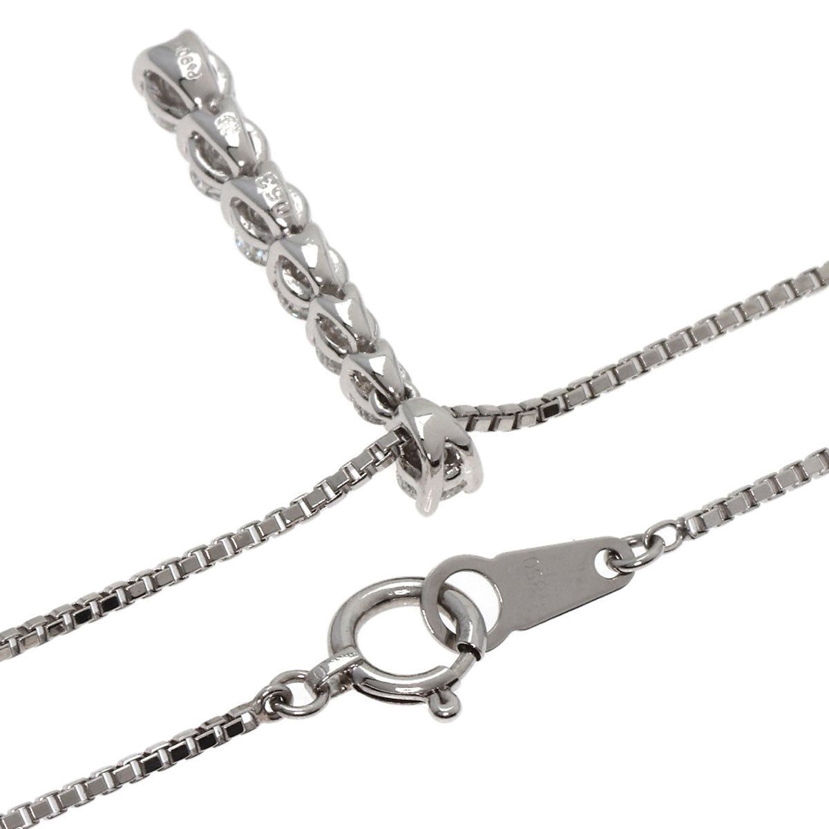 MONNICKENDAM 7P Diamond Necklace Platinum PT900 PT850Ladies [Used]