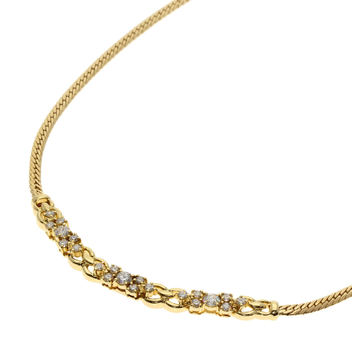 MIKIMOTO   Necklace Diamond K18 Yellow Gold Ladies