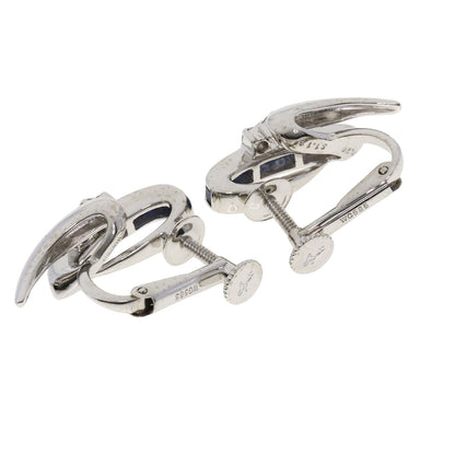 Jeunet Sapphire Diamond Earring K18 White Gold WG585Ladies [Used]
