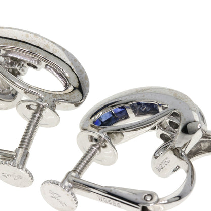 Jeunet Sapphire Diamond Earring K18 White Gold WG585Ladies [Used]