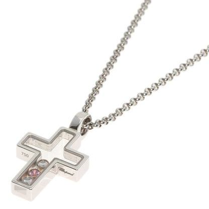 Chopard   Happy Diamond Cross Necklace  K18 White Gold Ladies [Used]