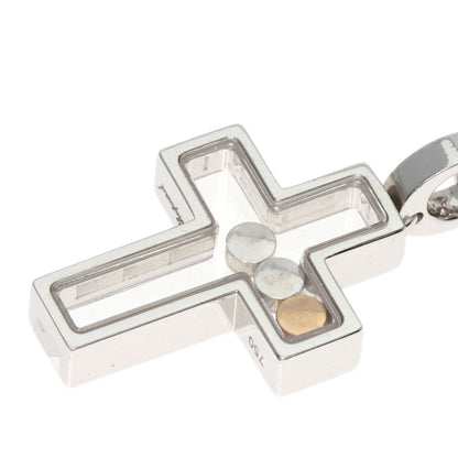 Chopard   Happy Diamond Cross Necklace  K18 White Gold Ladies [Used]