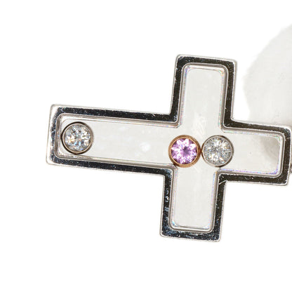 Chopard   Happy Diamond Cross Necklace  K18 White Gold Ladies [Used]