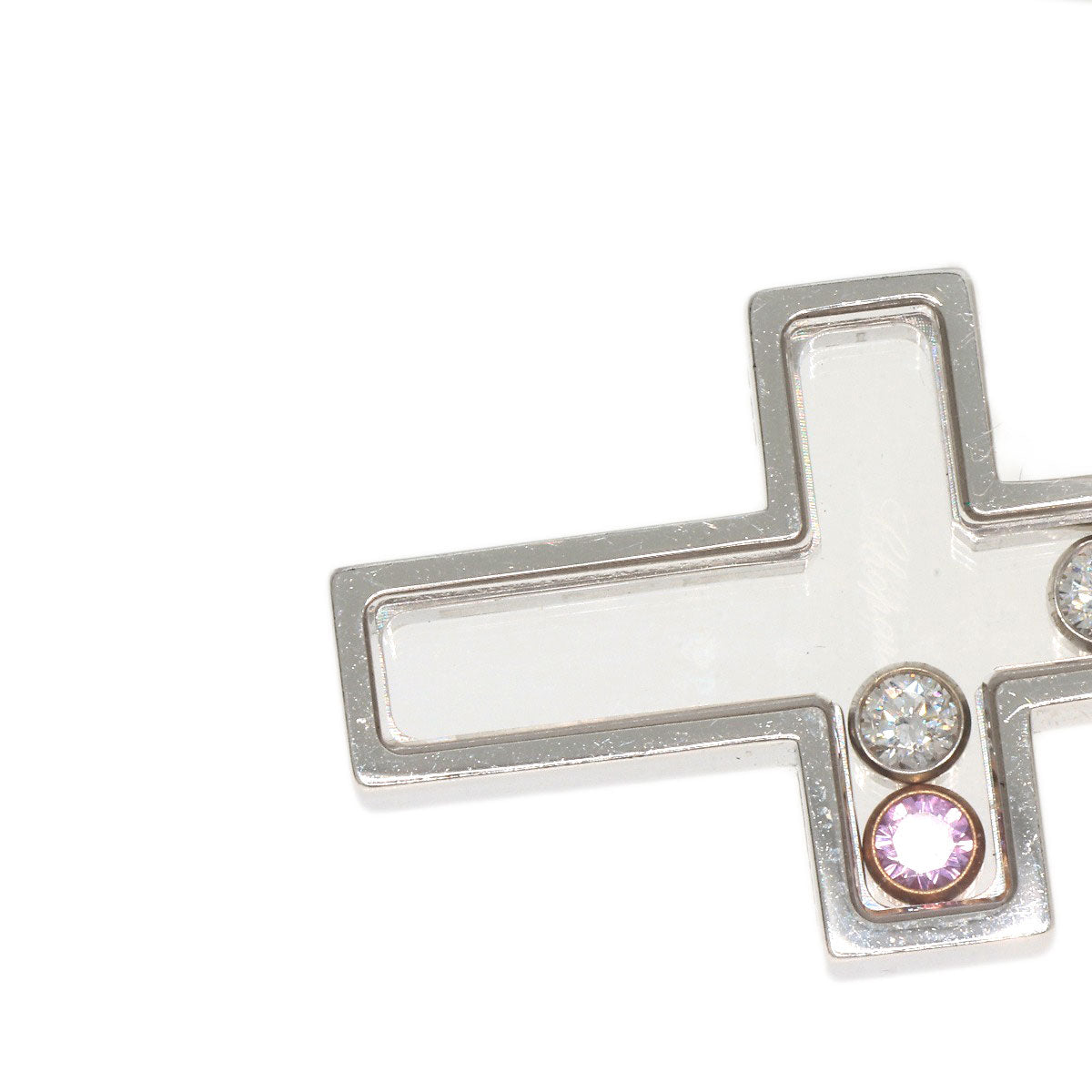 Chopard   Happy Diamond Cross Necklace  K18 White Gold Ladies [Used]