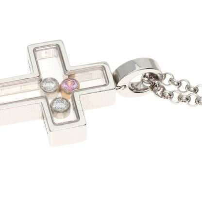 Chopard   Happy Diamond Cross Necklace  K18 White Gold Ladies [Used]
