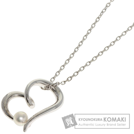 MIKIMOTO   Necklace Heart motif Pearl Pearl K18 White Gold Ladies